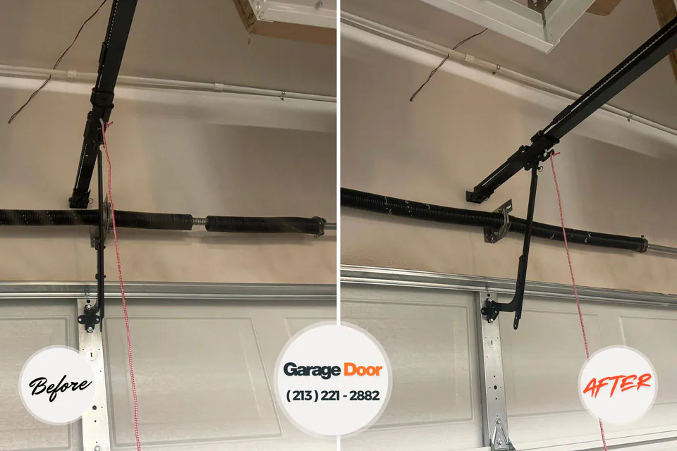 Before and after: garage door repair Akron, NY